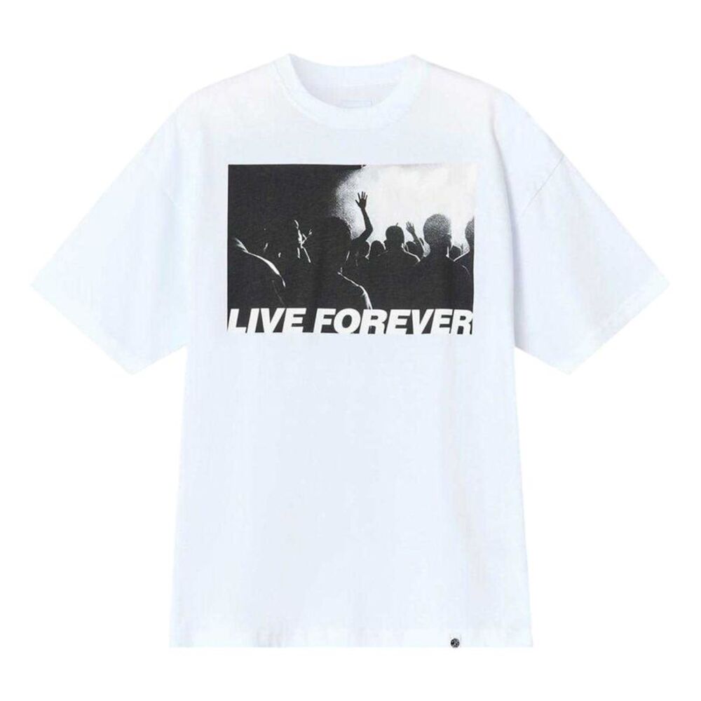 Pretty Green Mens Live Forever T-Shirt / White